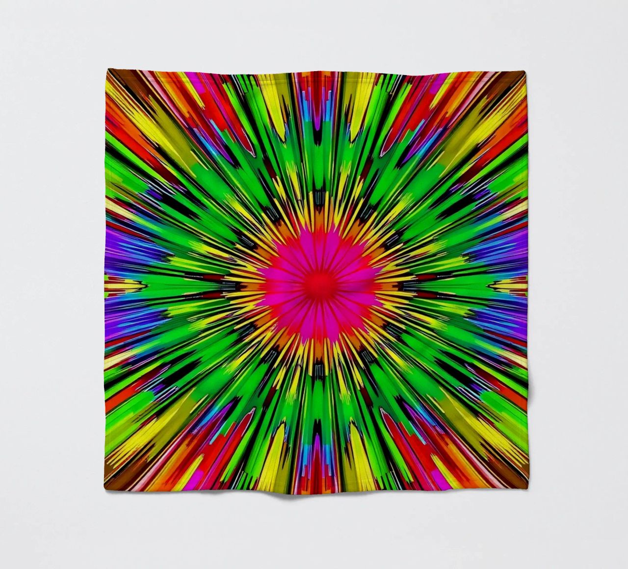 Vibrant abstract design with colorful radial burst pattern fleece blanket by DesignDoodle