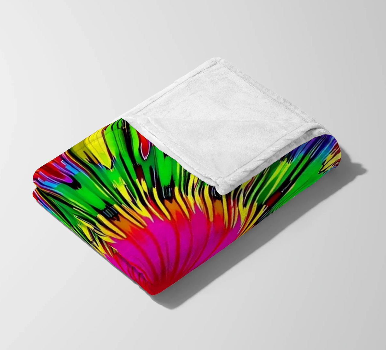 Vibrant abstract design with colorful radial burst pattern fleece blanket by DesignDoodle