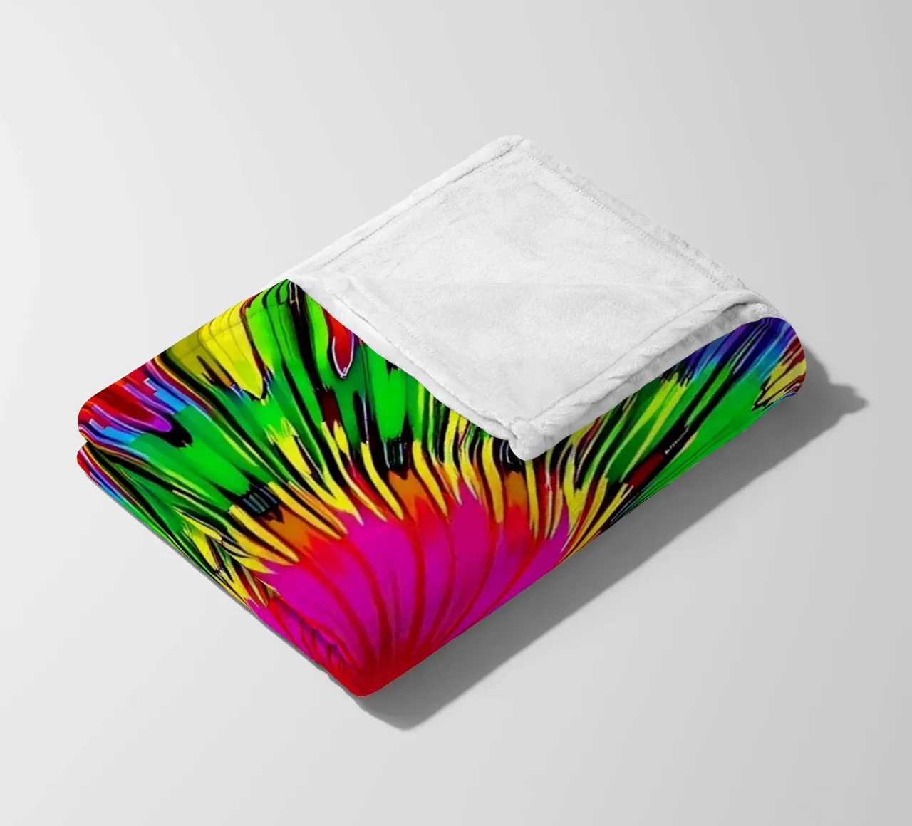 Dessin abstrait vibrant avec un motif radial éclatant de couleurs plaid polaire de DesignDoodle
