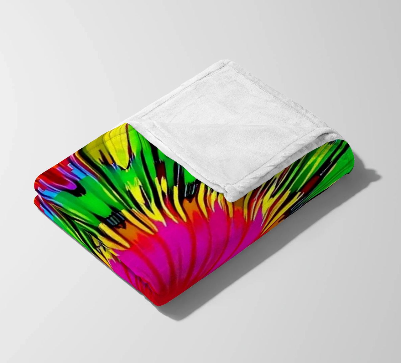 Vibrant abstract design with colorful radial burst pattern fleece blanket by DesignDoodle