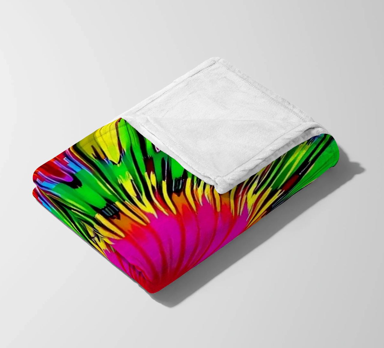 Vibrant abstract design with colorful radial burst pattern fleece blanket by DesignDoodle