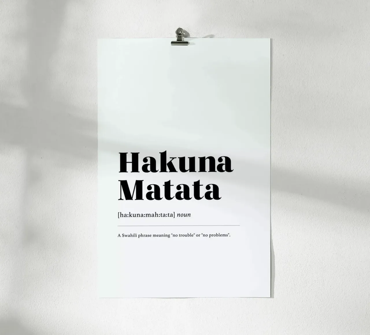Hakuna Matata poster con telaio in legno da daylight design studio
