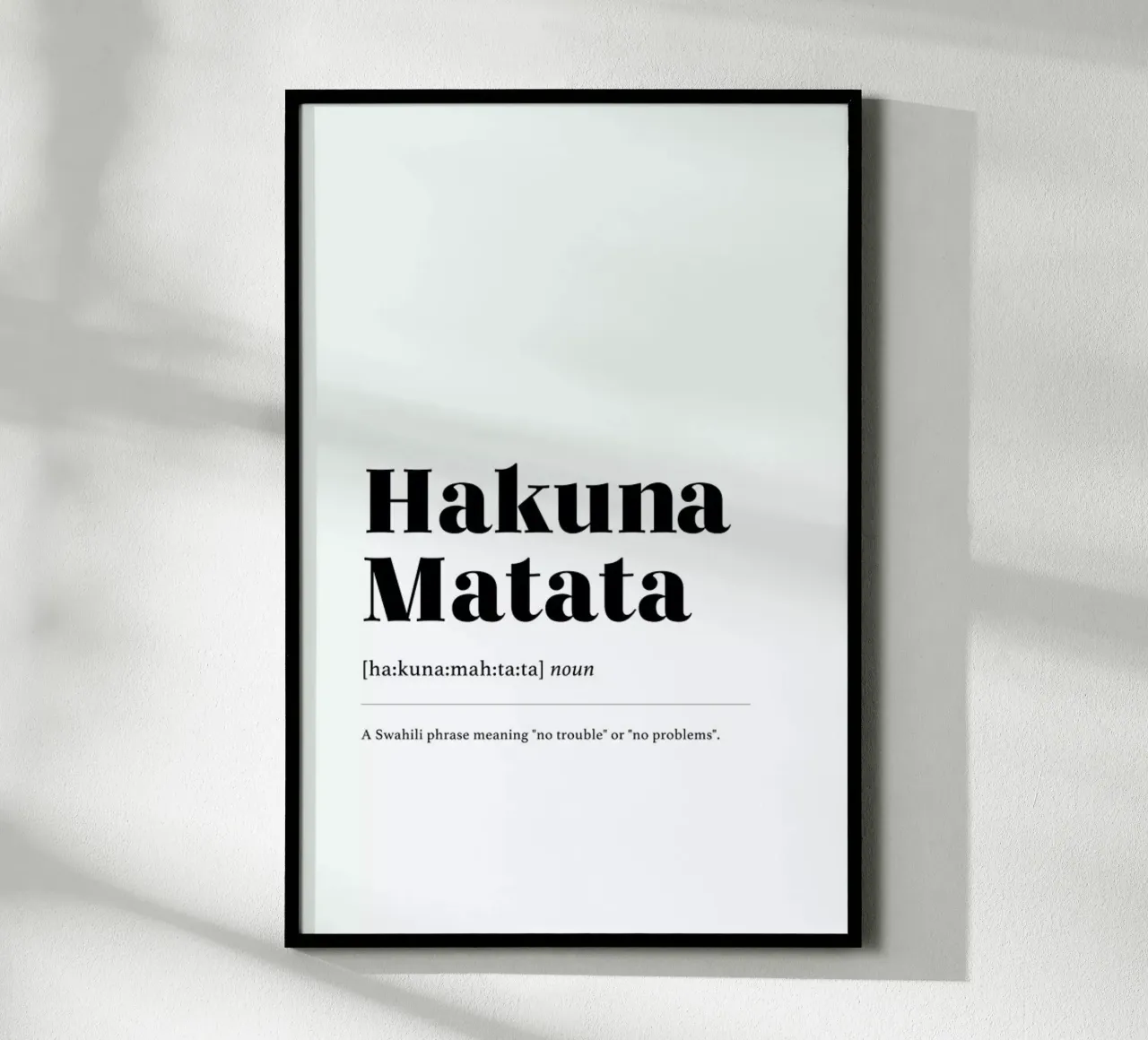 Hakuna Matata poster con telaio in legno da daylight design studio