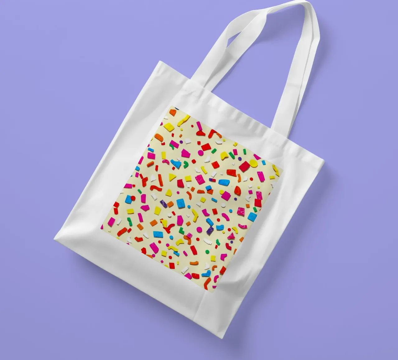 Design astratto e colorato con forme vivaci su una superficie leggera. borsa in juta da DesignDoodle