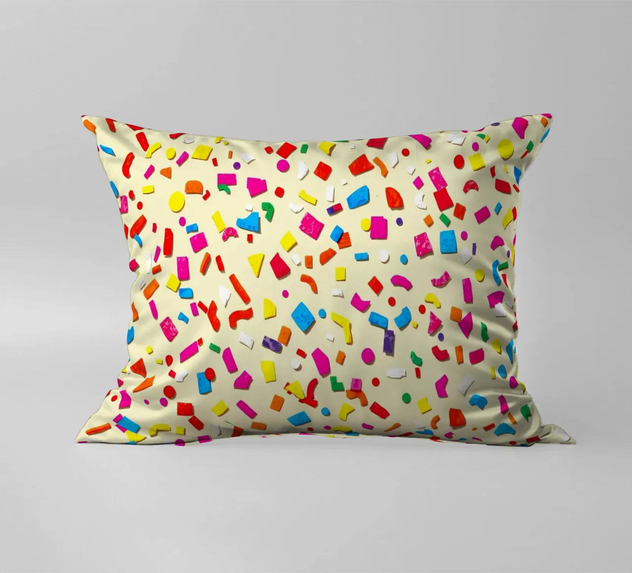Design astratto e colorato con forme vivaci su una superficie leggera. cuscino da DesignDoodle
