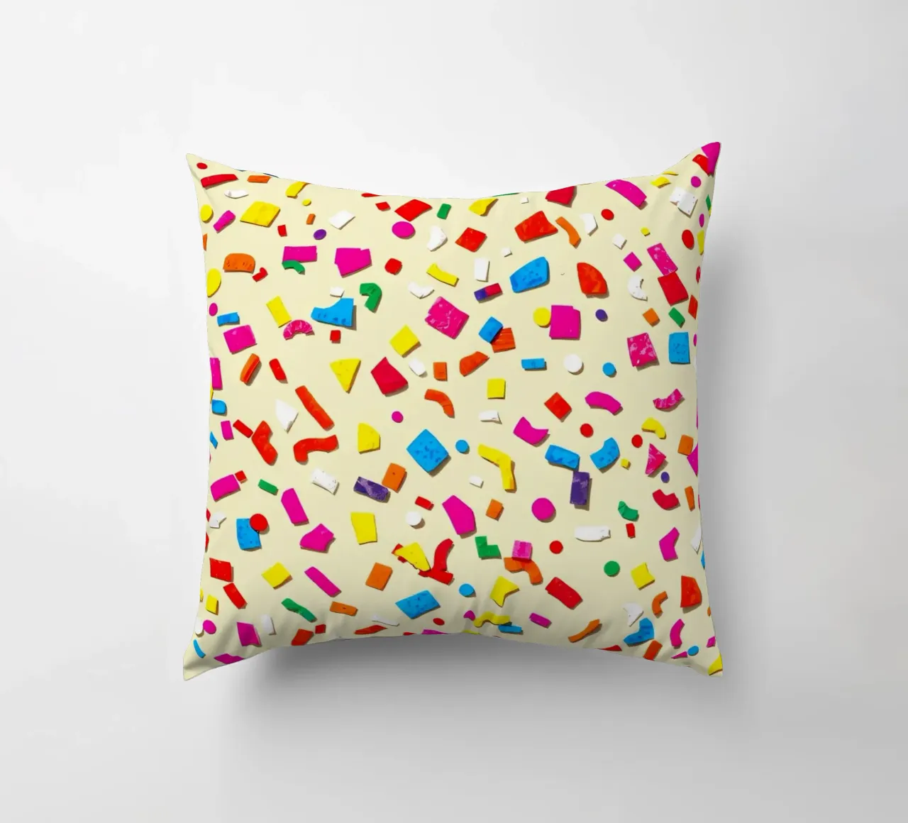 Design astratto e colorato con forme vivaci su una superficie leggera. cuscino da DesignDoodle