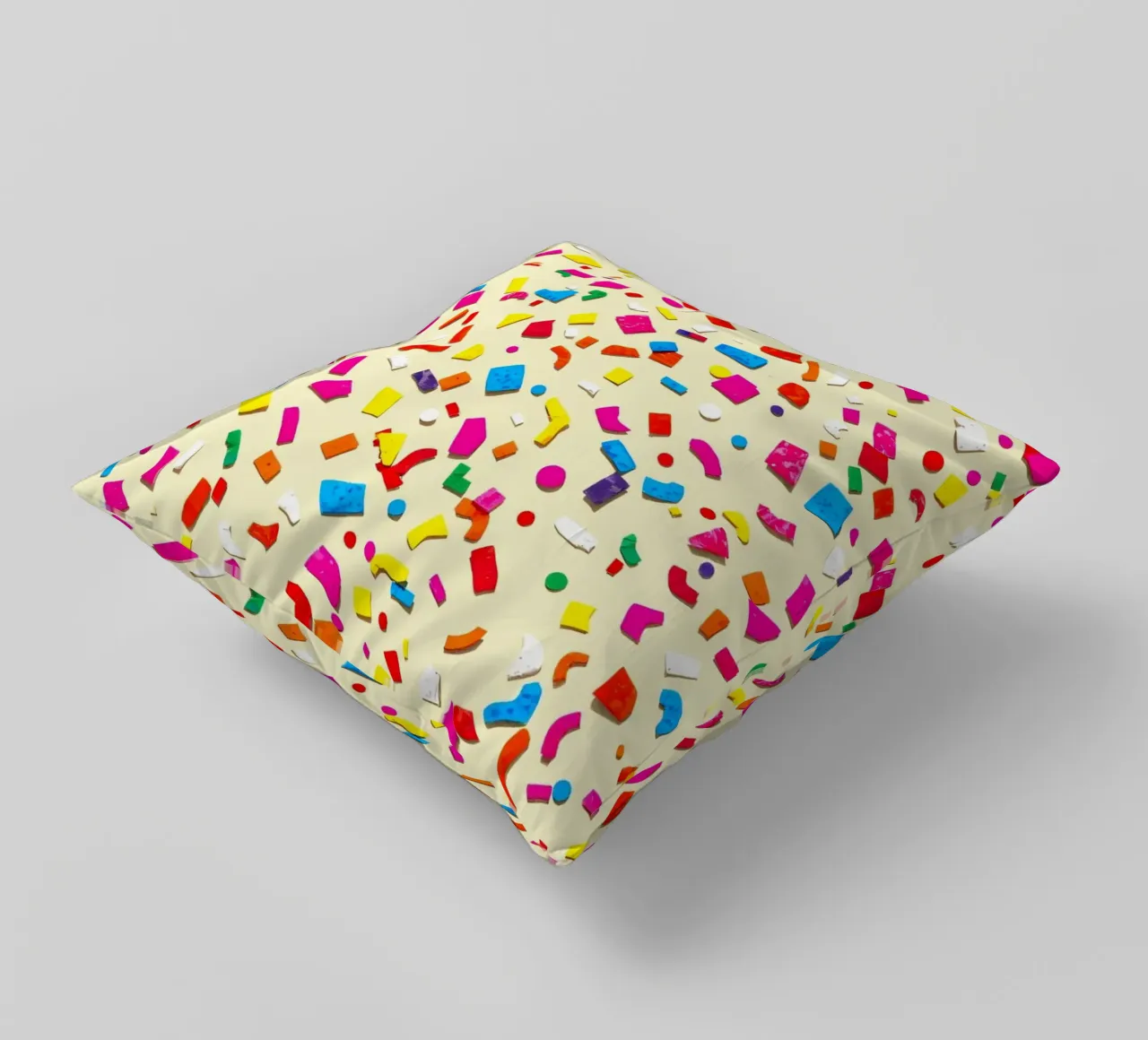 Design astratto e colorato con forme vivaci su una superficie leggera. cuscino da DesignDoodle