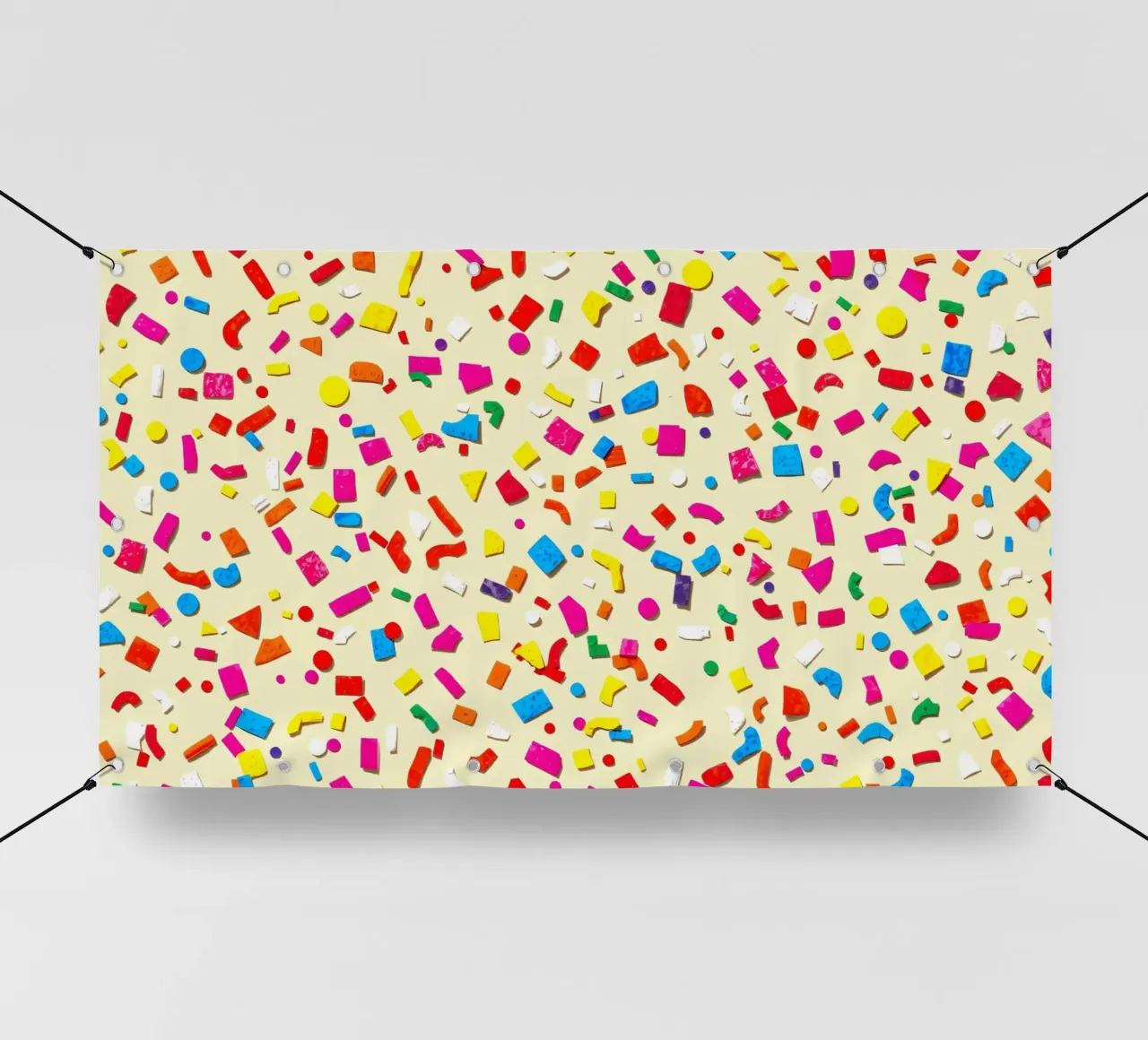 Design astratto e colorato con forme vivaci su una superficie leggera. telo in pvc da DesignDoodle