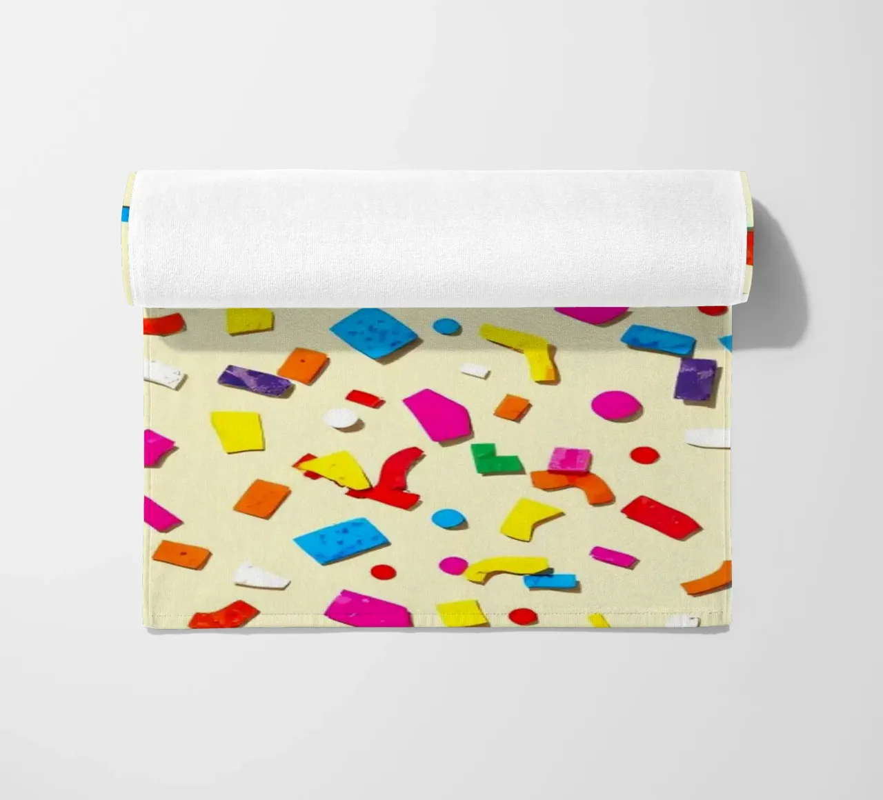 Design astratto e colorato con forme vivaci su una superficie leggera. telo mare da DesignDoodle