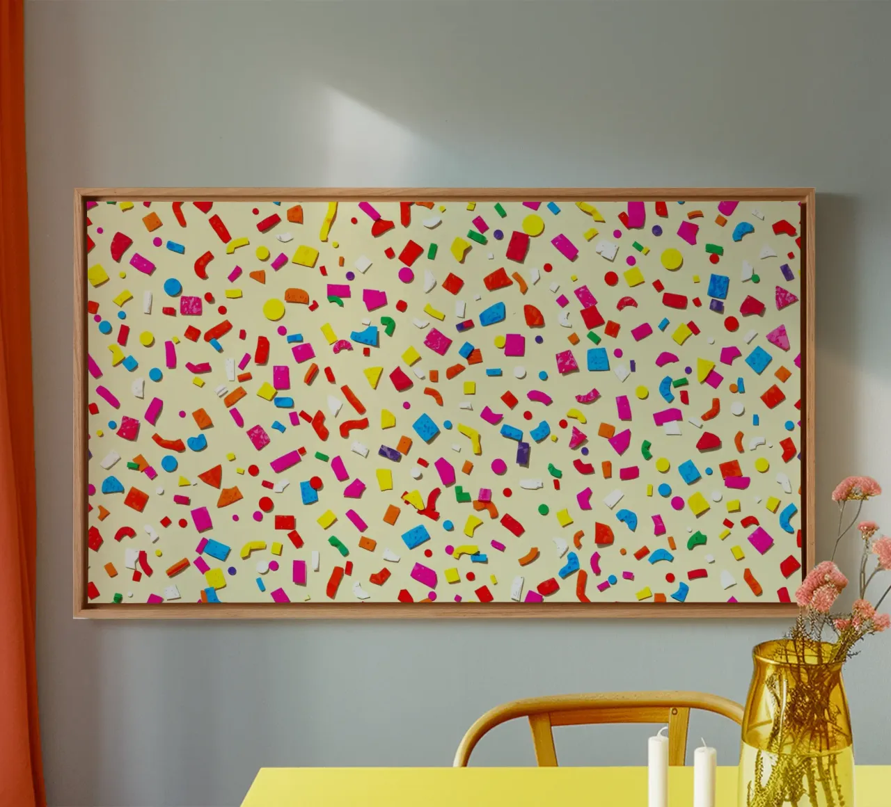 Colorful abstract design featuring vibrant shapes on a light canvas by DesignDoodle