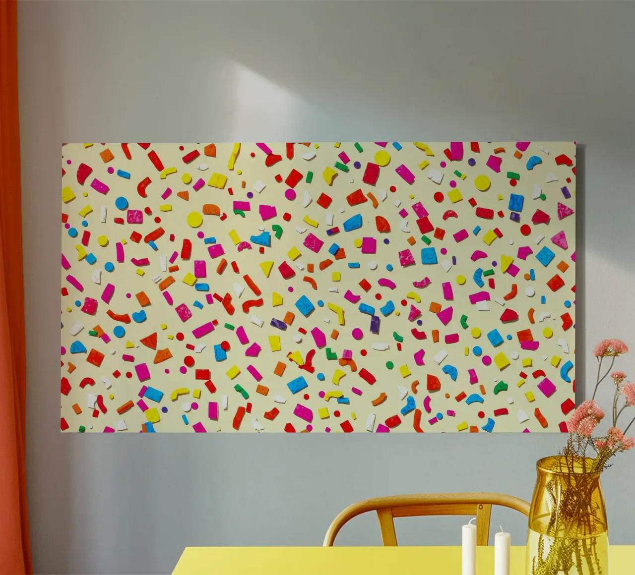 Colorful abstract design featuring vibrant shapes on a light canvas by DesignDoodle