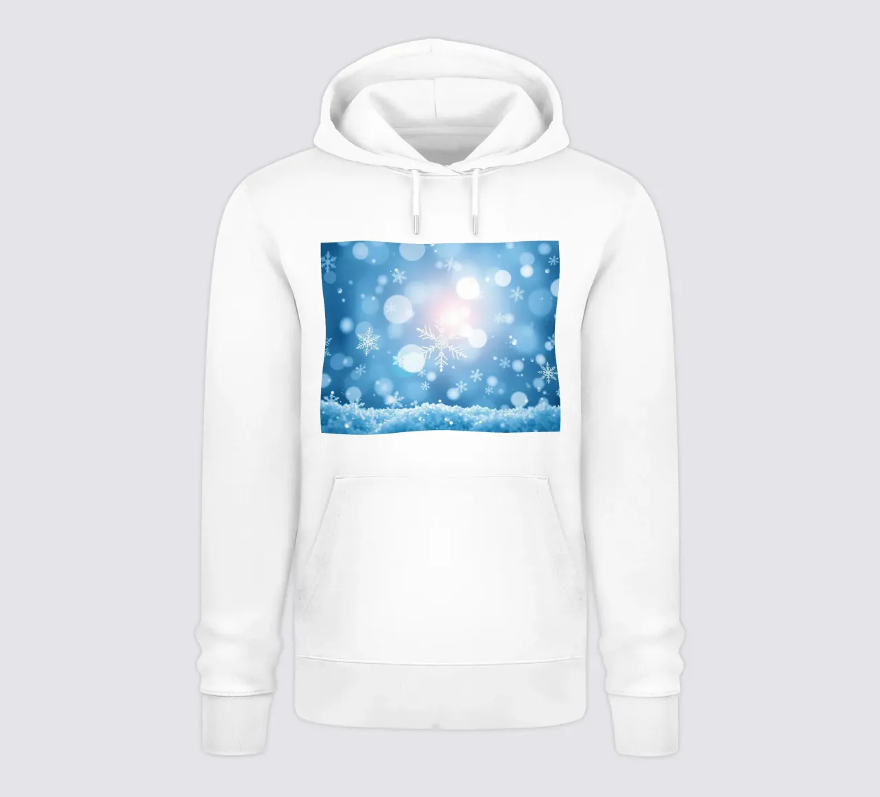 Sfondo astratto invernale con fiocchi di neve e scintillio felpa con cappuccio da DesignDoodle