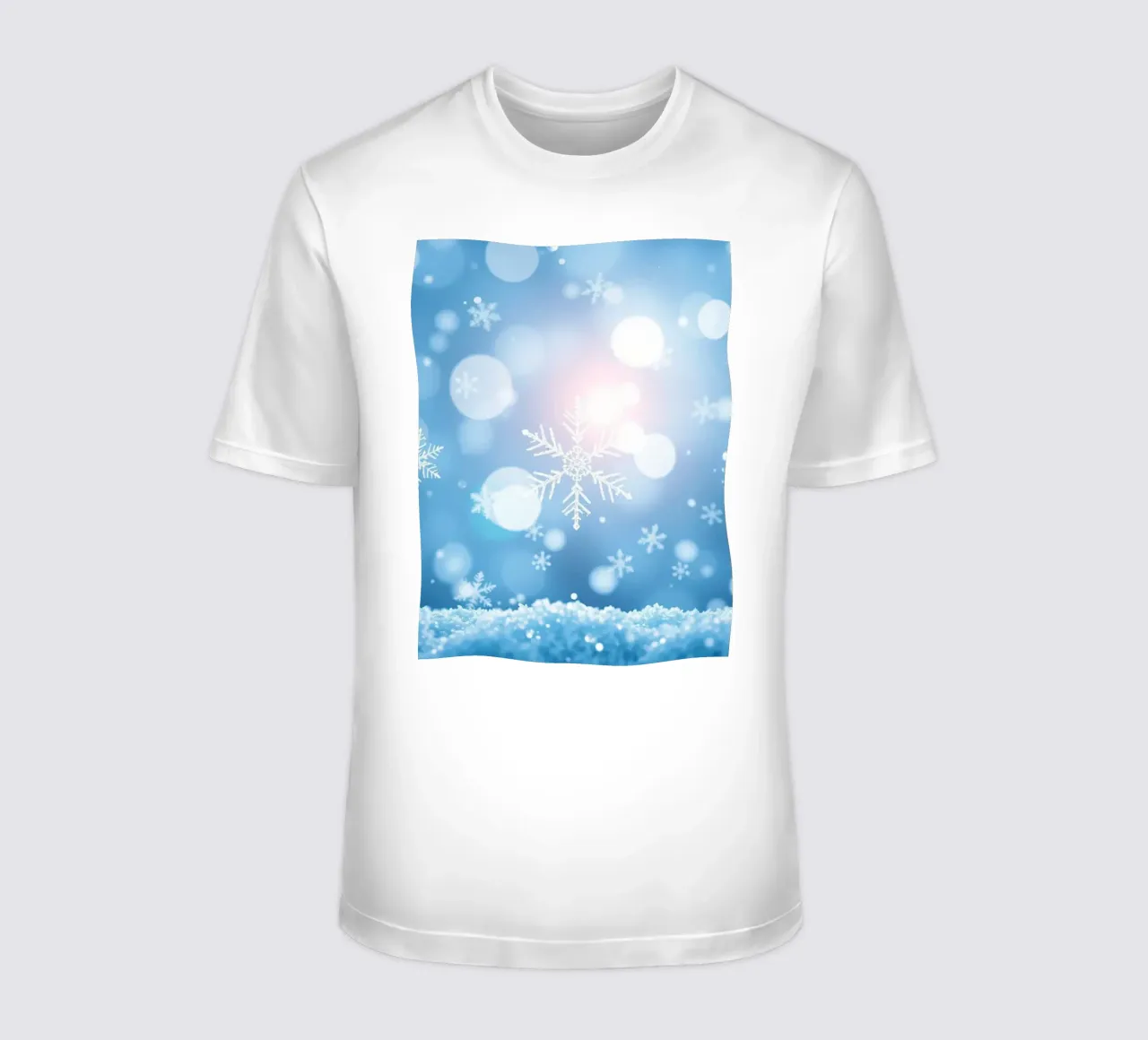 Winter abstract background with snowflakes and shimmering t-shirt by DesignDoodle