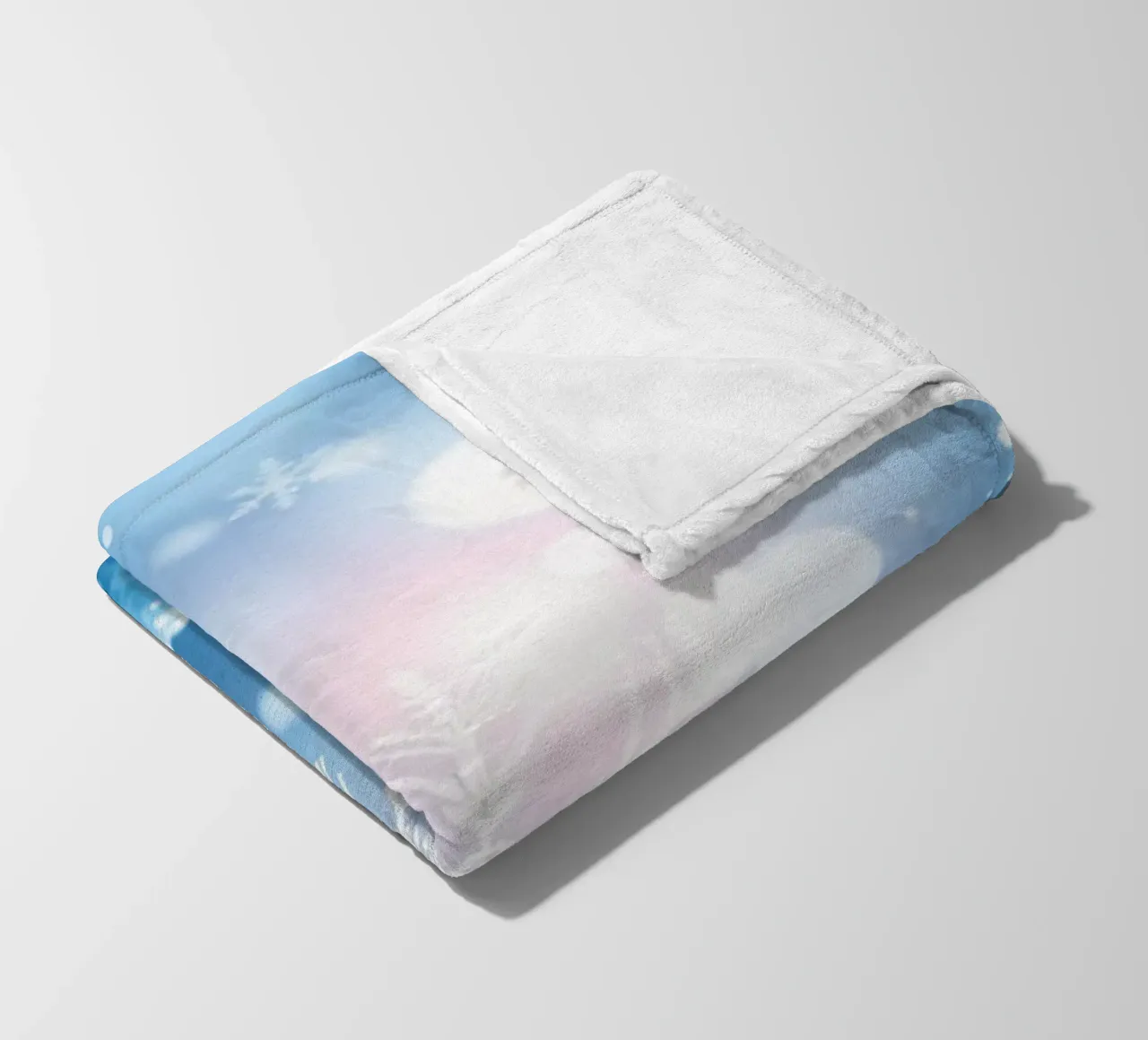 Winter abstract background with snowflakes and shimmering fleece blanket by DesignDoodle