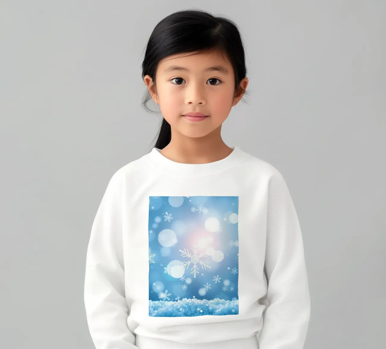 Sfondo astratto invernale con fiocchi di neve e scintillio felpa bambino da DesignDoodle