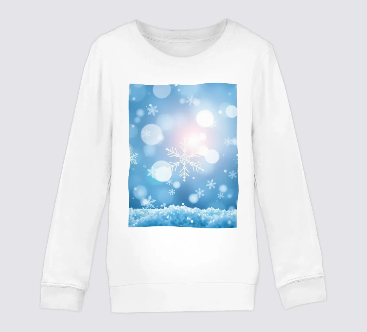 Sfondo astratto invernale con fiocchi di neve e scintillio felpa bambino da DesignDoodle