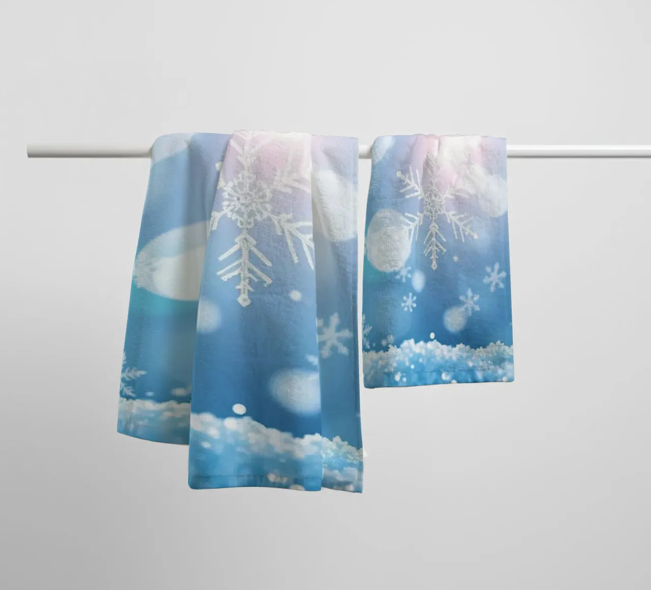 Winter abstract background with snowflakes and shimmering towel by DesignDoodle