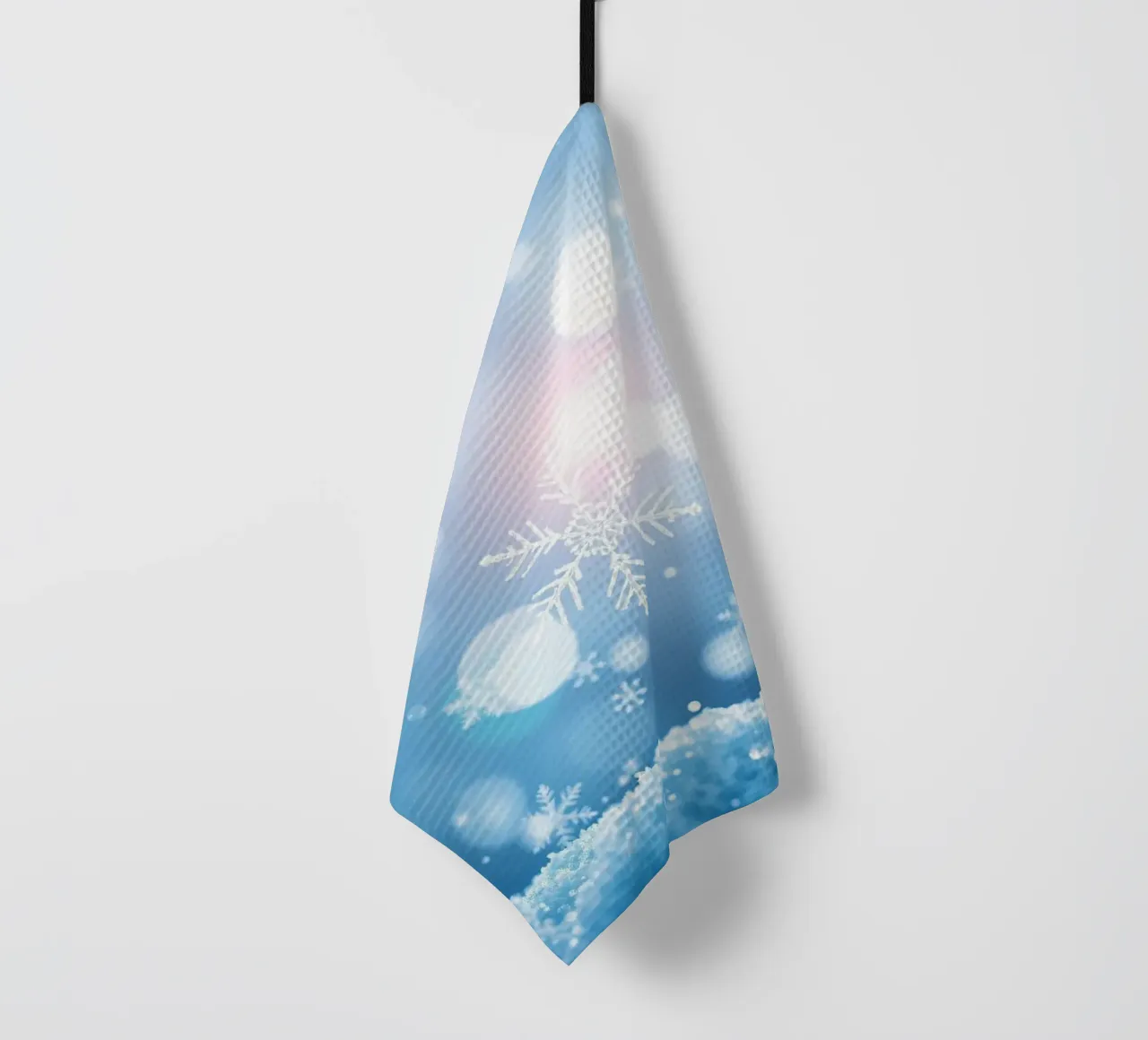 Winter abstract background with snowflakes and shimmering tea towel by DesignDoodle