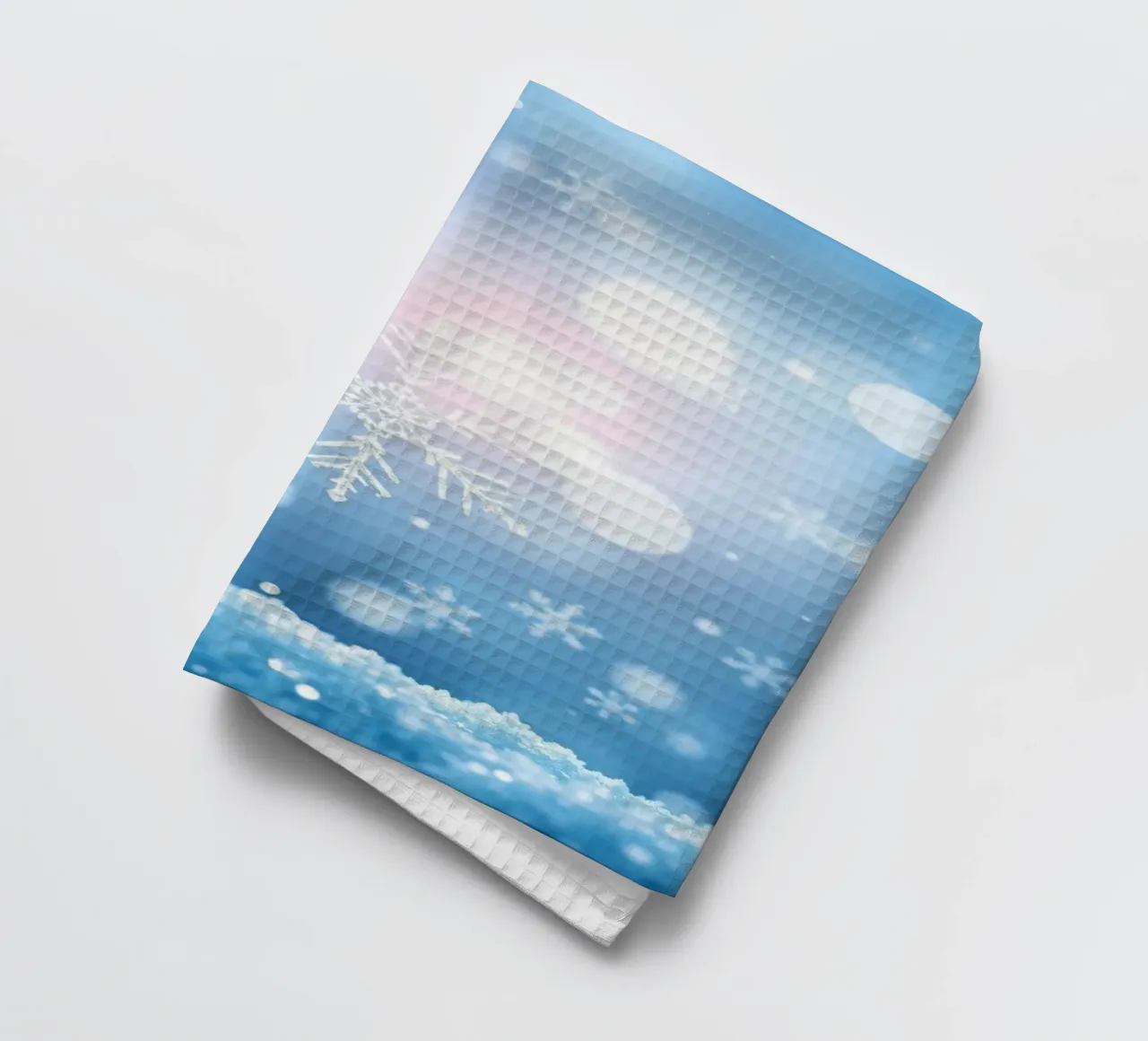 Winter abstract background with snowflakes and shimmering tea towel by DesignDoodle