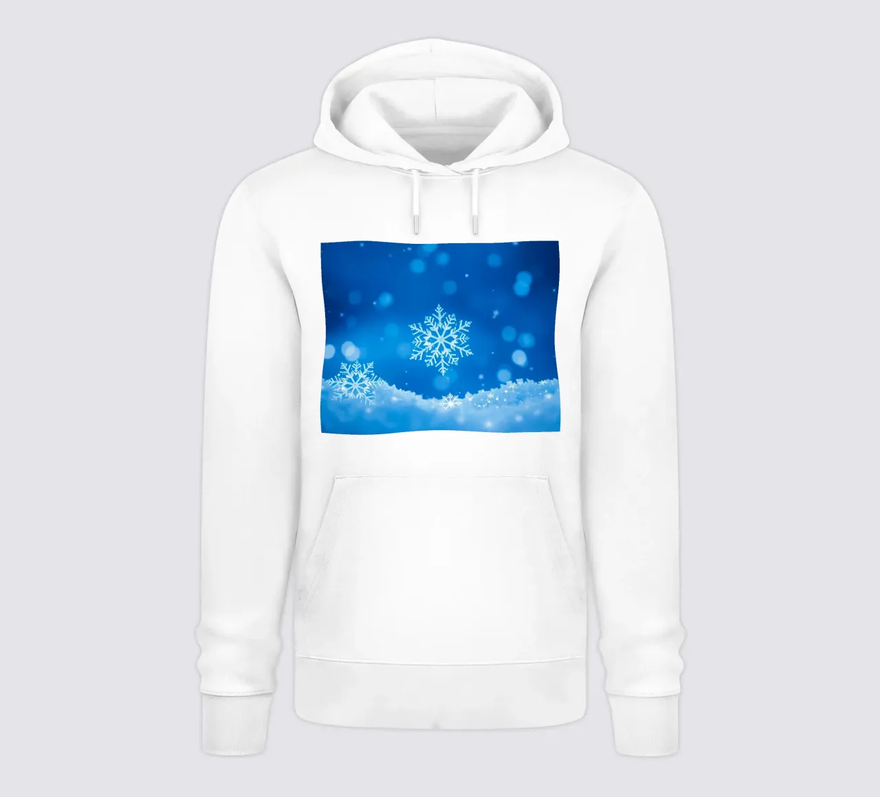 sfondo invernale con fiocchi di neve e un disegno blu. felpa con cappuccio da DesignDoodle