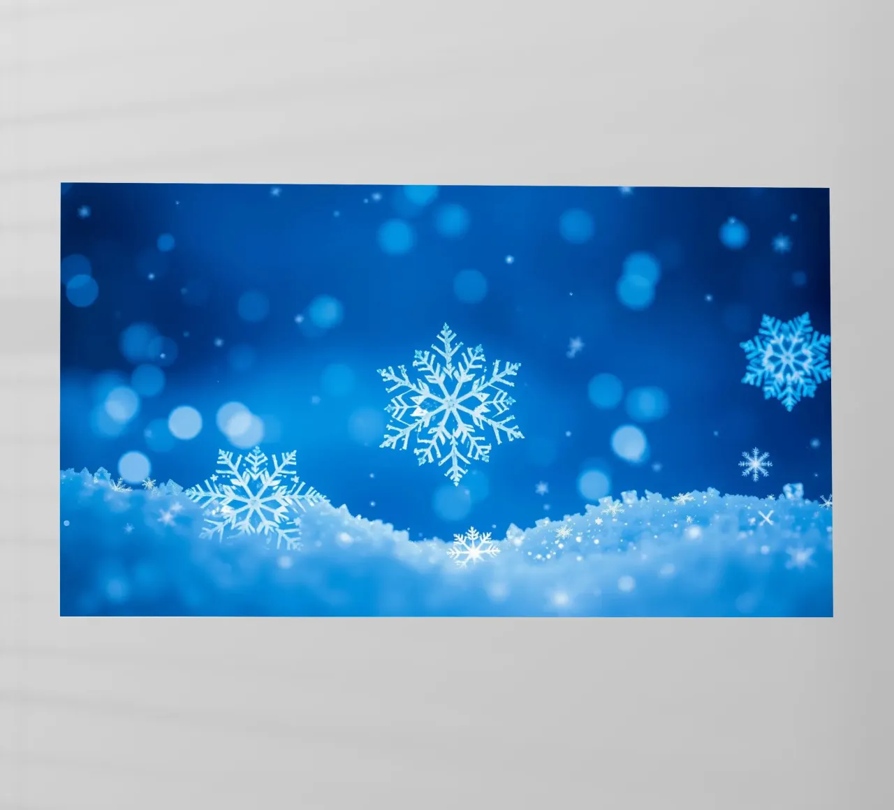 sfondo invernale con fiocchi di neve e un disegno blu. pellicola backlit da DesignDoodle