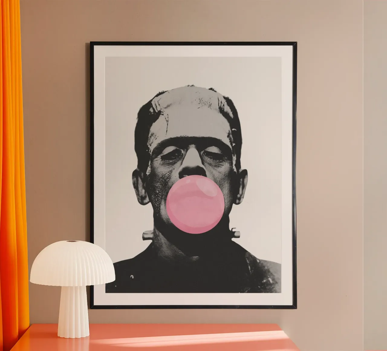 classic monster  bubble poster con telaio in alluminio da ramosashop