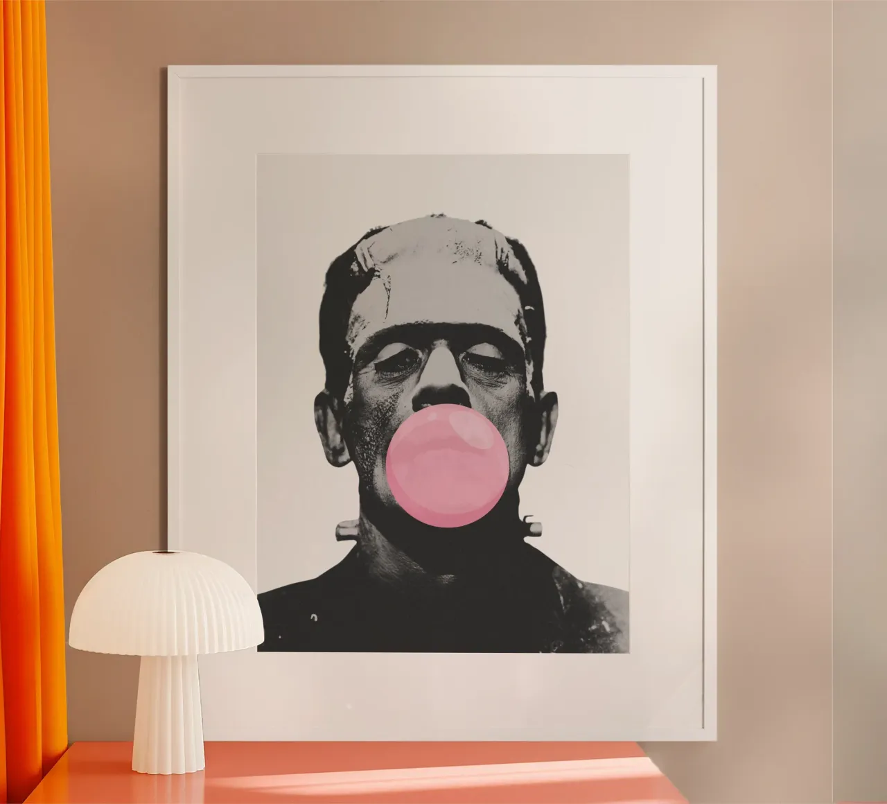 classic monster  bubble poster con telaio in alluminio da ramosashop