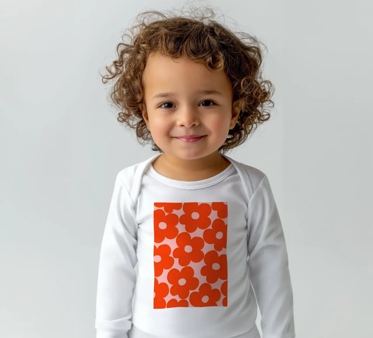 Retro-Erdbeer-Gänseblümchen 1 Langarm Babybody von diedrich