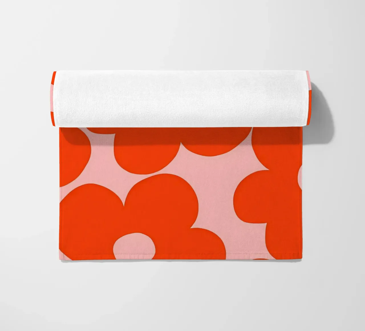 Retro Strawberry Daisies 1 beach towel by diedrich