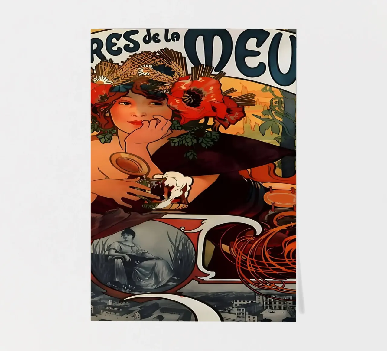 Alphonse Mucha Art Nouveau sticker sheet by diedrich