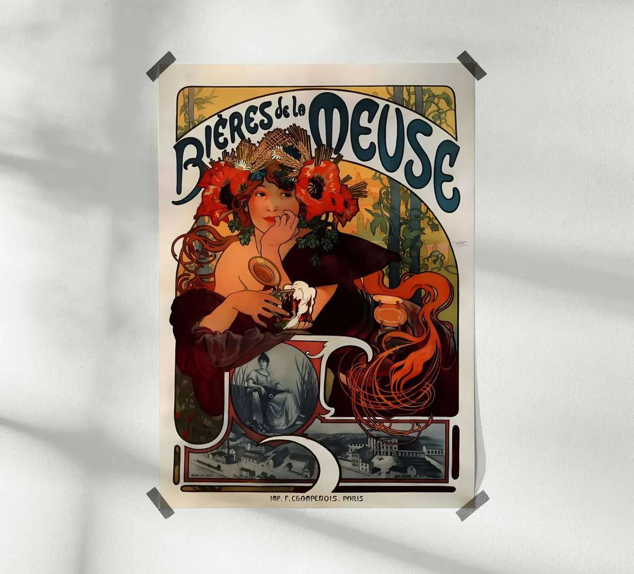 Alphonse Mucha Art Nouveau poster con telaio in alluminio da diedrich