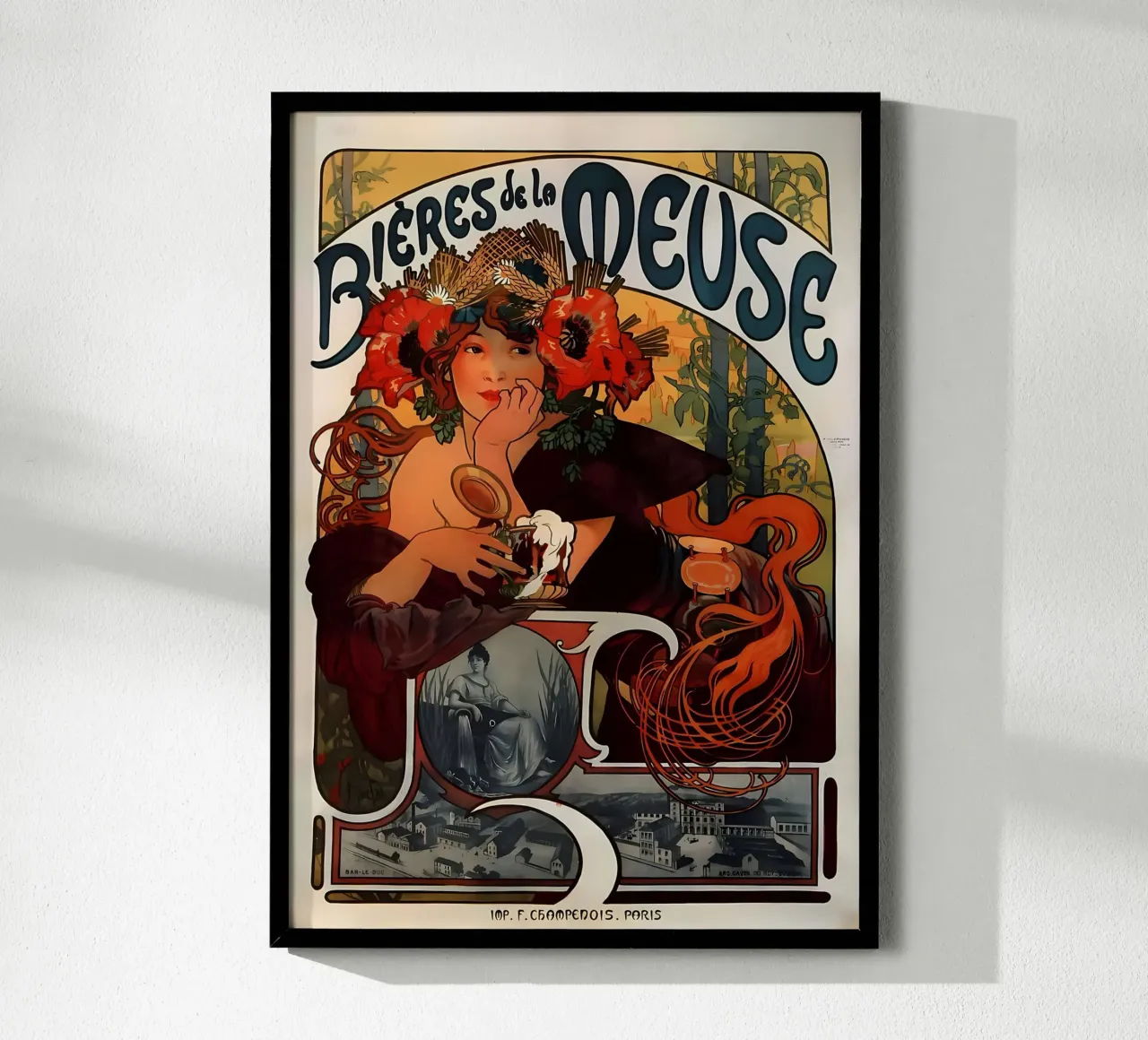 Alphonse Mucha Art Nouveau poster con telaio in alluminio da diedrich