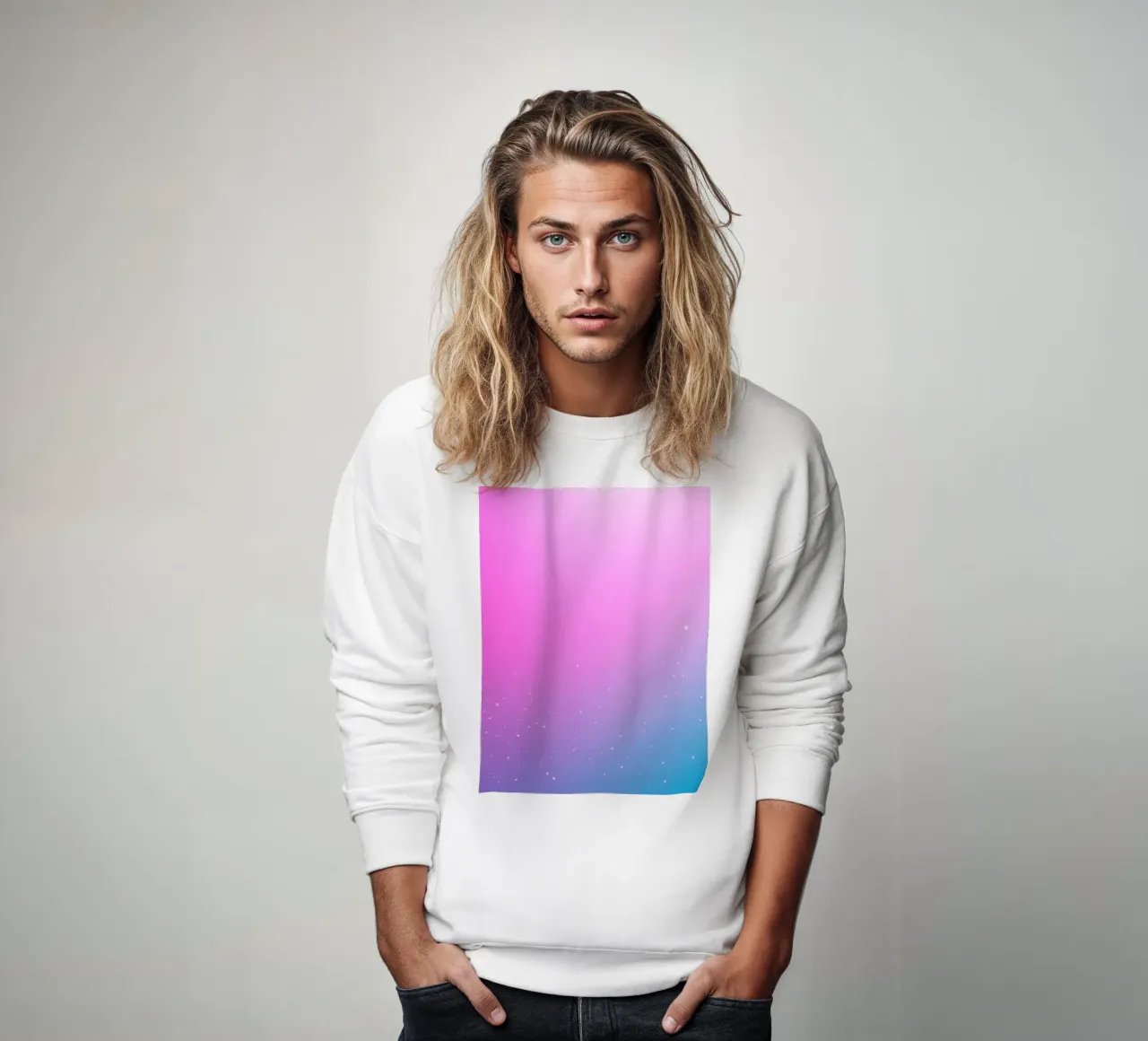 background with gradient colors and sparkling elements sweatshirt by DesignDoodle