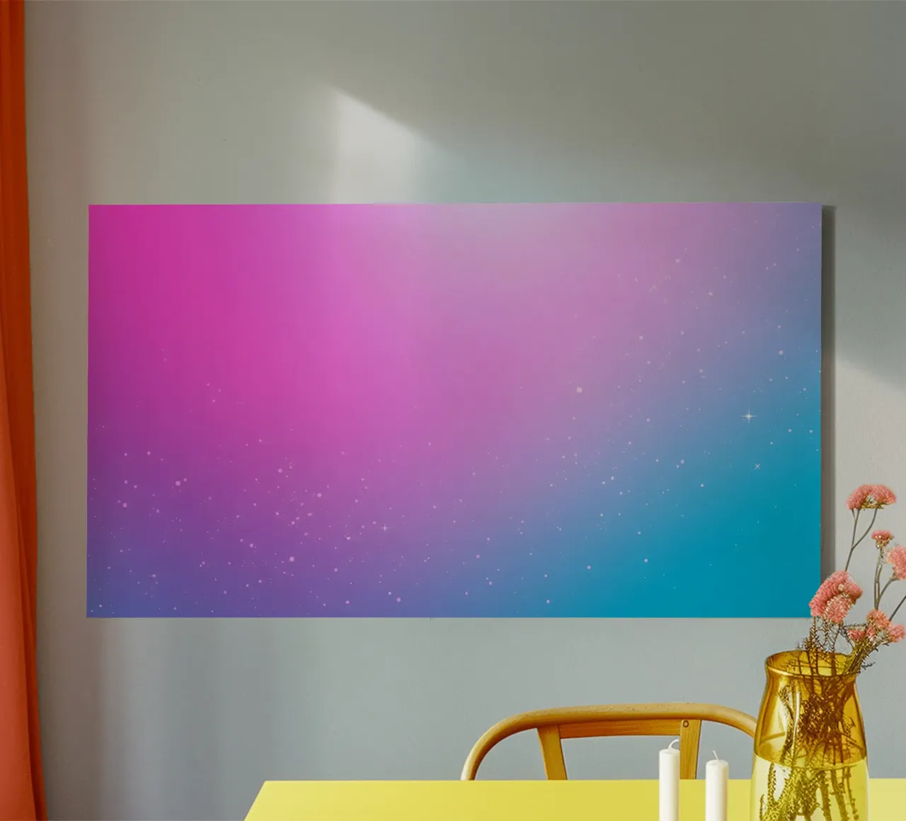 arrière-plan avec des couleurs dégradées et des éléments scintillants toile de DesignDoodle