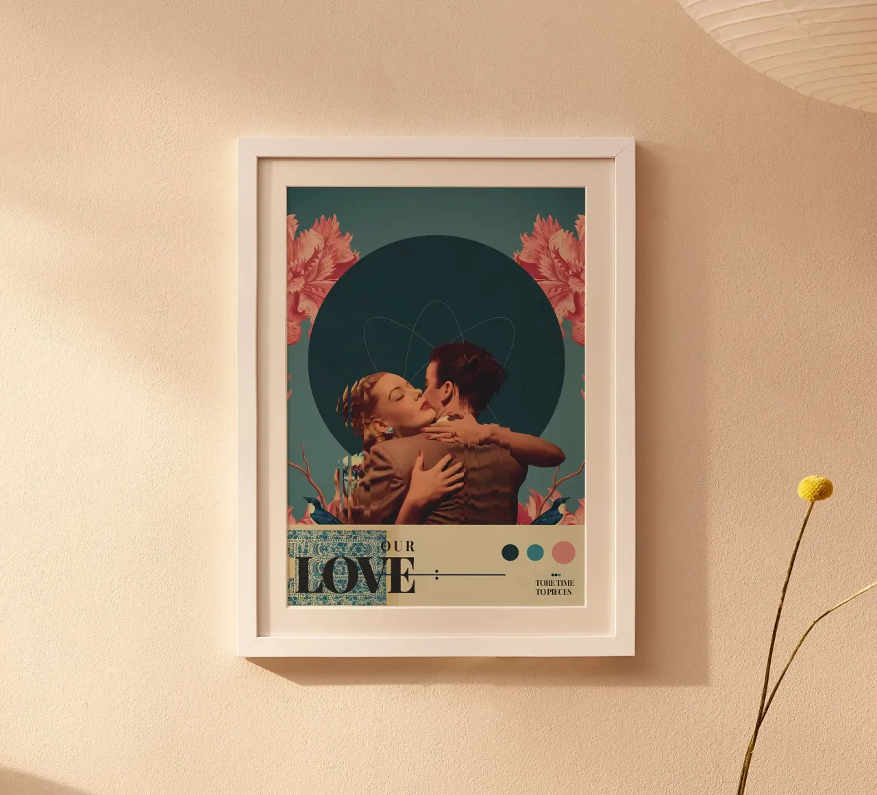 Unsere Liebe zerriss die Zeit Poster mit Aluminium Rahmen von diedrich