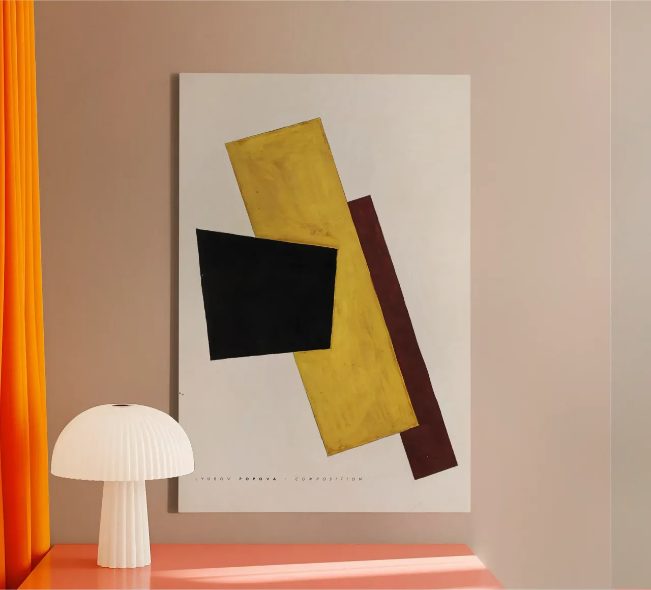 Popova Ljoebov - Compositie canvas met Baklijst van Old Masters