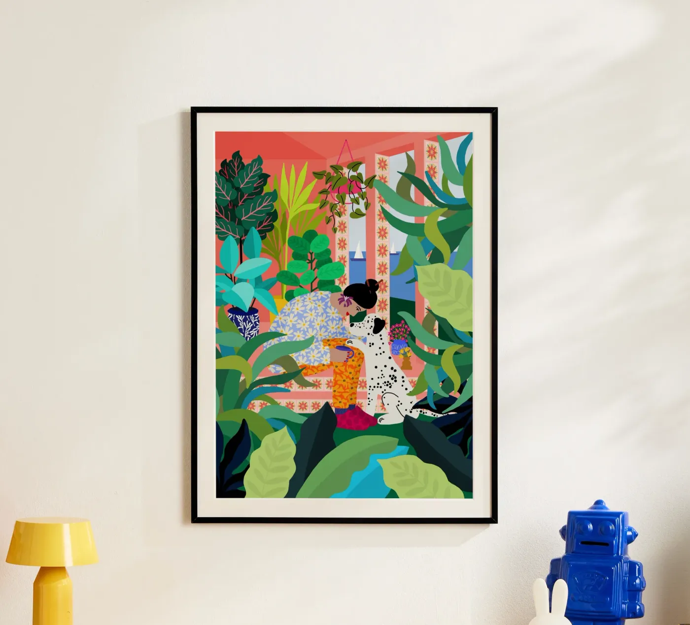 Ragazza con cane poster da Rafaela Mascaro