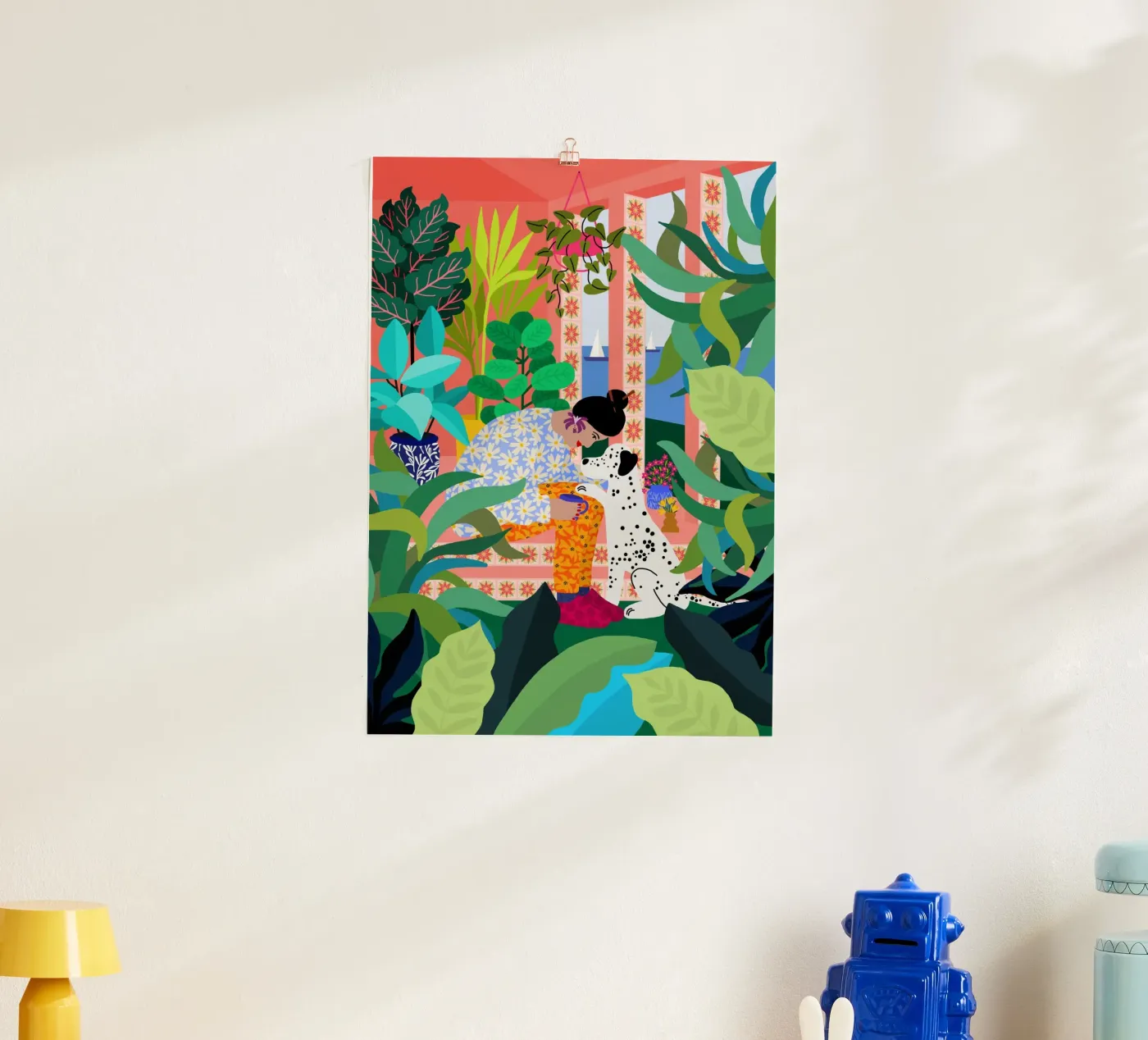 Ragazza con cane poster da Rafaela Mascaro