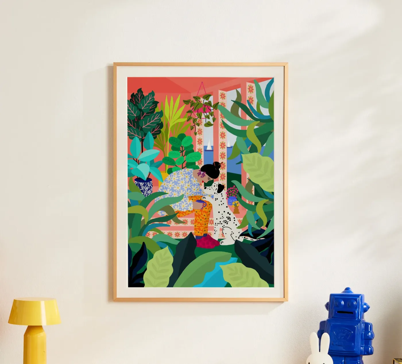 Ragazza con cane poster da Rafaela Mascaro
