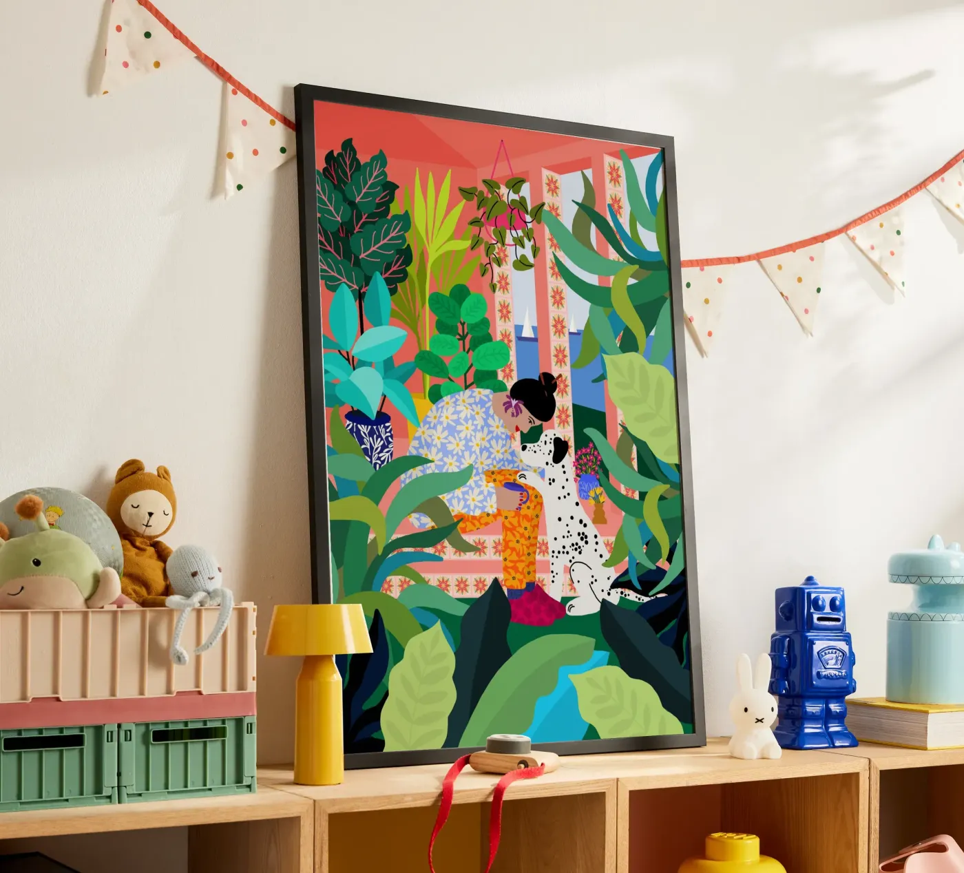 Ragazza con cane poster da Rafaela Mascaro