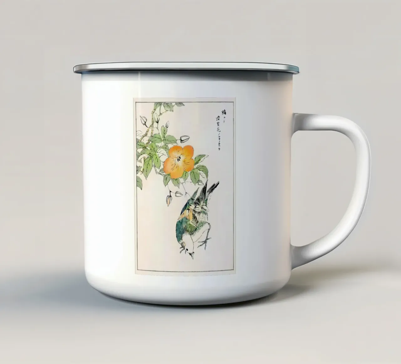 Ukiyo e Autumn Bird tazza in smalto da diedrich