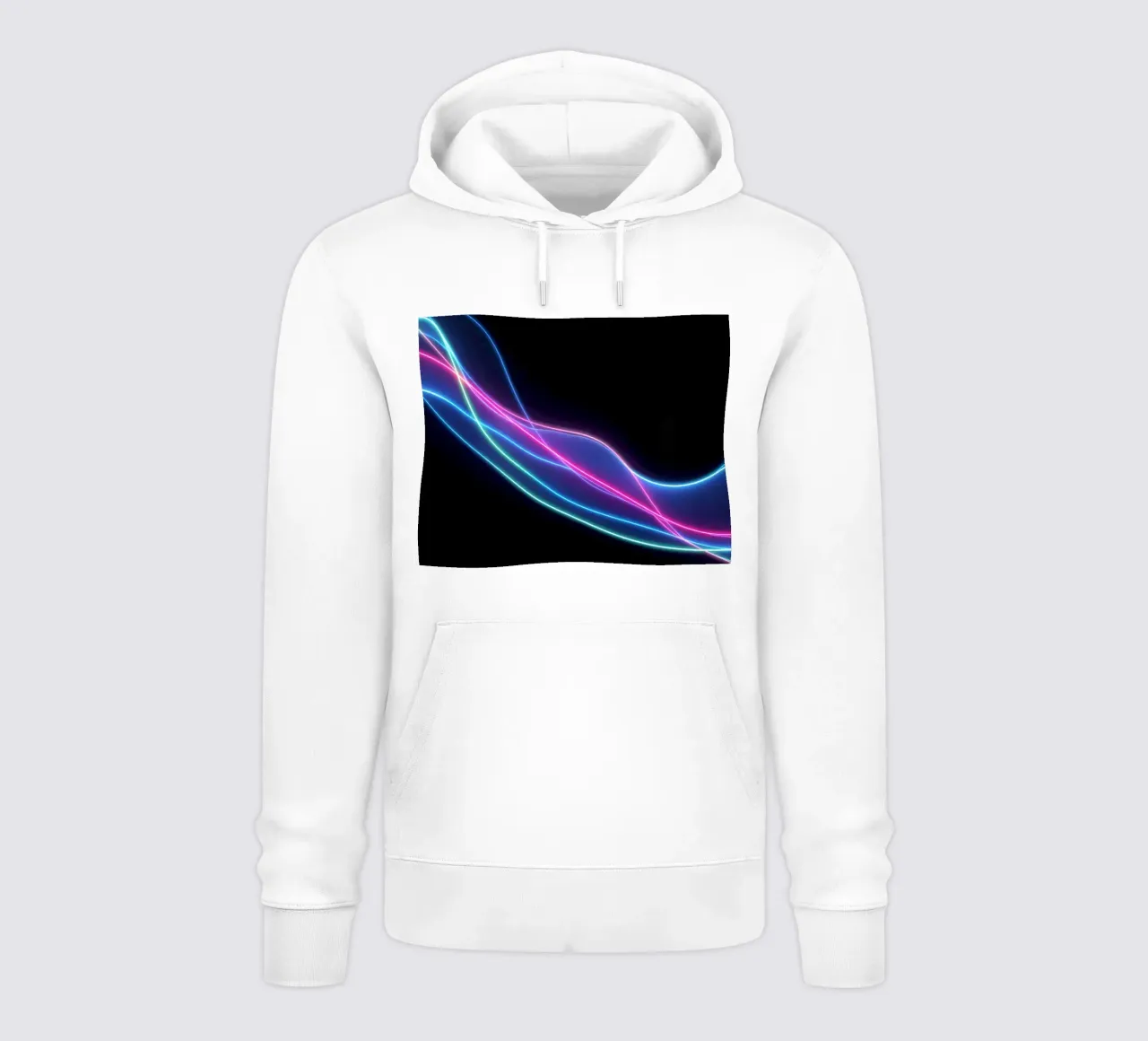 abstract background featuring colorful flowing lines, waves hoodie by DesignDoodle
