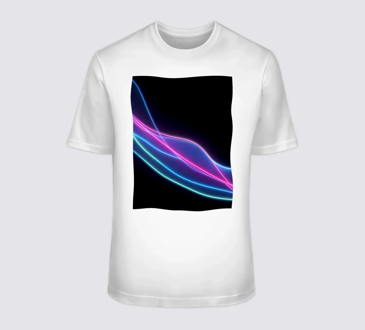 abstract background featuring colorful flowing lines, waves t-shirt by DesignDoodle