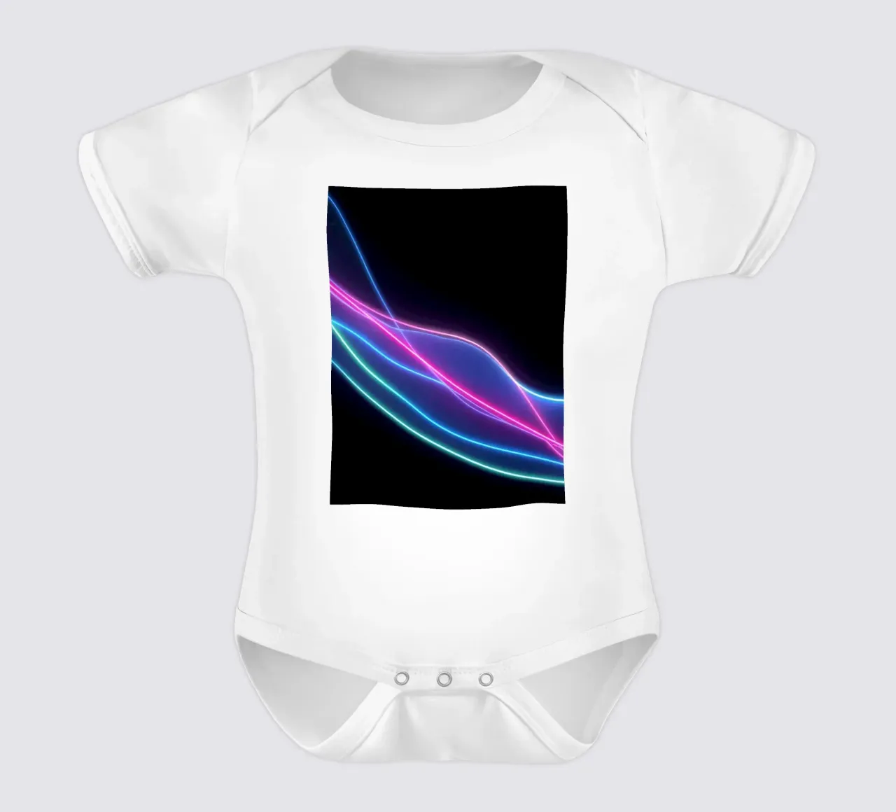 Sfondo astratto con linee colorate e fluide, onde body neonato maniche corte da DesignDoodle