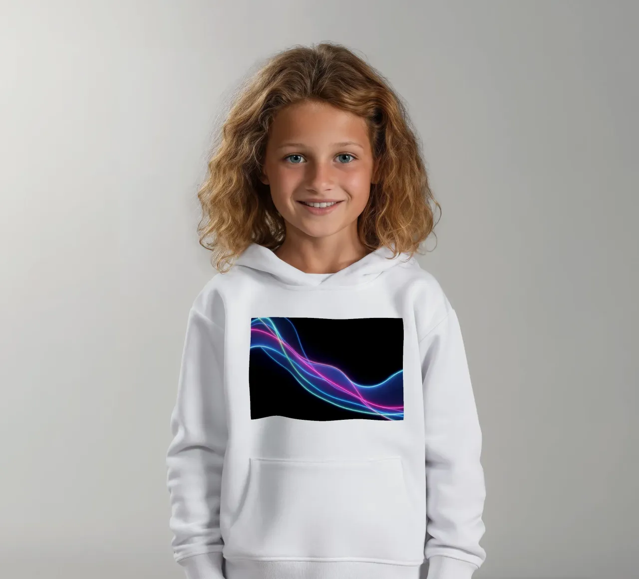 Sfondo astratto con linee colorate e fluide, onde felpa bambino con cappuccio da DesignDoodle