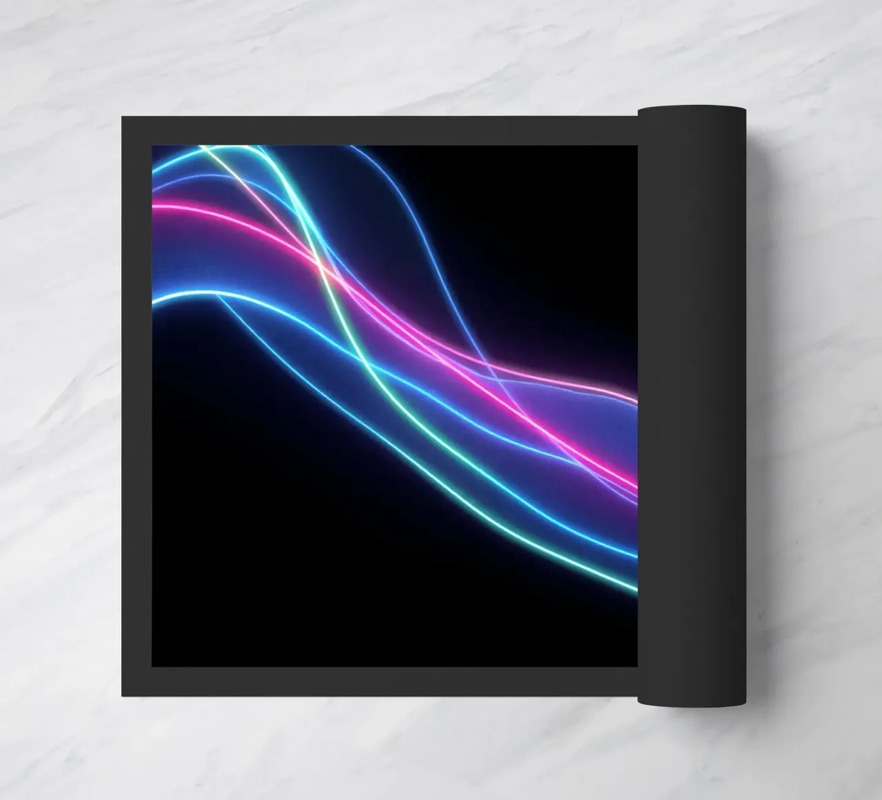 abstract background featuring colorful flowing lines, waves doormat by DesignDoodle