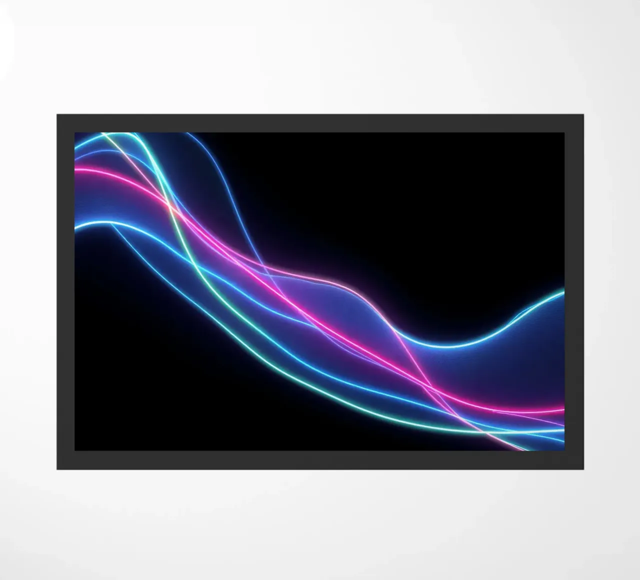 abstract background featuring colorful flowing lines, waves doormat by DesignDoodle