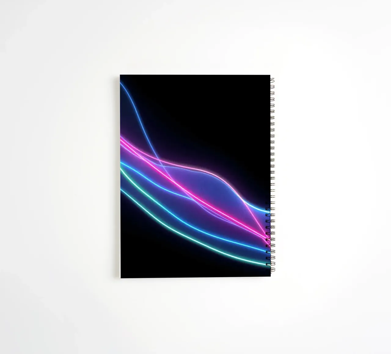 abstract background featuring colorful flowing lines, waves spiral notebook by DesignDoodle