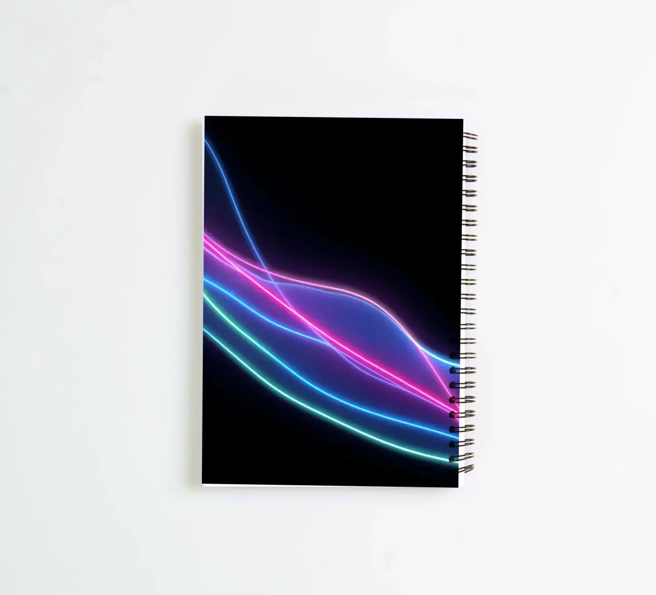 abstract background featuring colorful flowing lines, waves spiral notebook by DesignDoodle