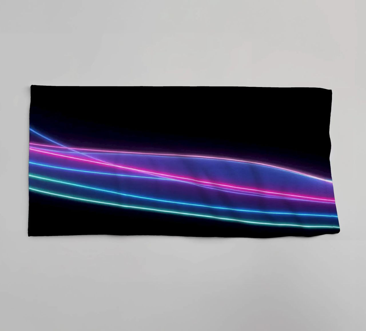 abstract background featuring colorful flowing lines, waves towel by DesignDoodle